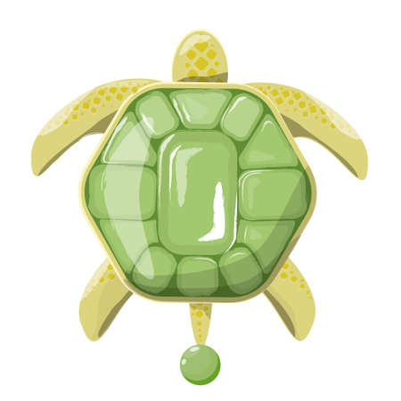 Illustration of a shining jewelry brooch turtle with precious stones on the shell, an expensive giftのイラスト素材