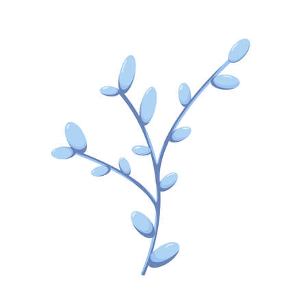 Twig icon with round leaves. tropical green leaf vector icon for web design isolated on white backgroundのイラスト素材