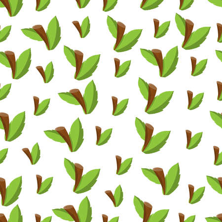 pattern twig and leaf from an apple, cut branches, broken branch from a treeのイラスト素材