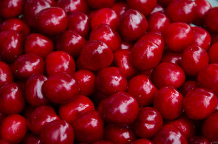 Sweet cherries as a backgroundの写真素材