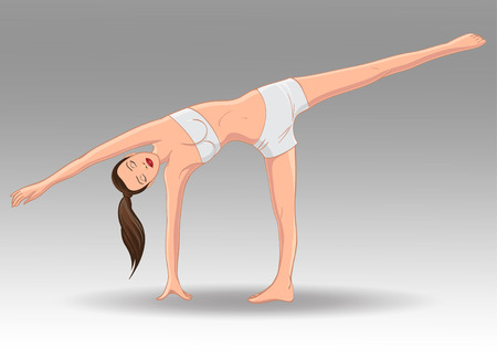 Girl in yoga poseのイラスト素材