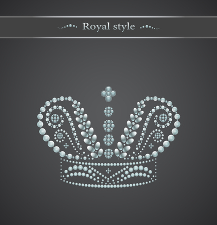 Elegant royal crown on a gray background. のイラスト素材