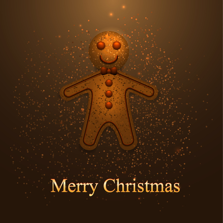 Greeting card with Christmas cookies.のイラスト素材