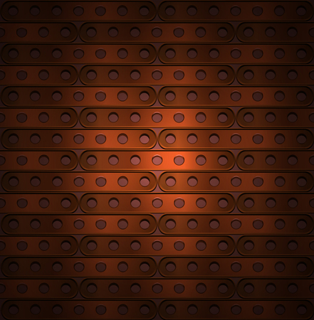 metallic background of long plates with holes in steampunk style. のイラスト素材