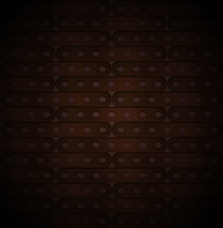 metallic background of long plates with holes in steampunk style. のイラスト素材