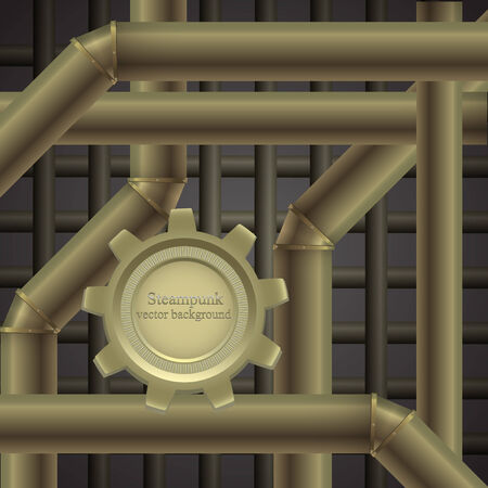 metal background in steampunk style. のイラスト素材