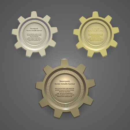 Metal banners tags in steampunk style. のイラスト素材
