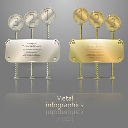 infographics in metal style. vector illustrationのイラスト素材