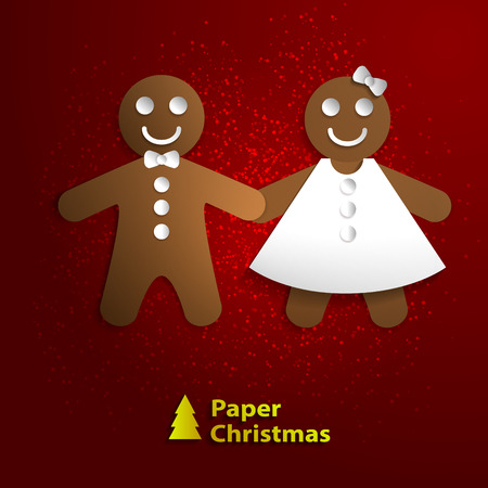 paper greeting card with Christmas cookies.のイラスト素材