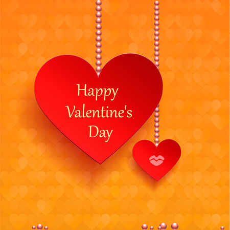 greeting card for Valentine\'s Day paper set of hearts illustrationのイラスト素材