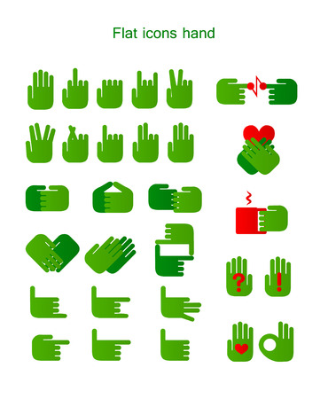 flat icons hand. vector illustrationのイラスト素材