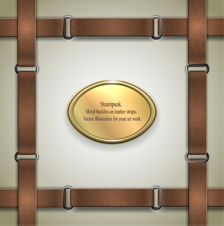 Frame made of leather belts. のイラスト素材