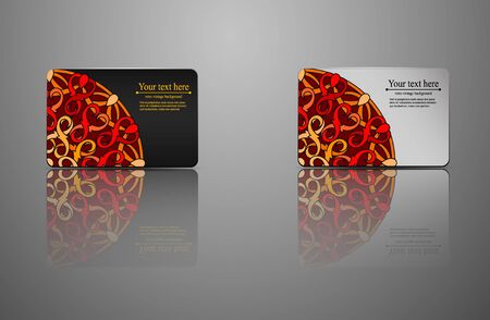 template Gift card, credit card, business card, an invitation, a document with circular patterns. Mandala. Vector illustrationのイラスト素材