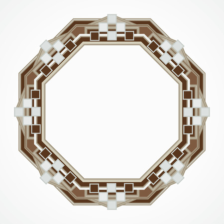 handmaded octahedron frame from mosaic. Vector illustrationのイラスト素材