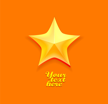 yellow faceted star. Vector illustrationのイラスト素材