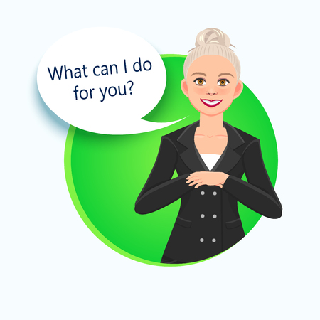 girl assistant in a business suit. Vector Character Designのイラスト素材