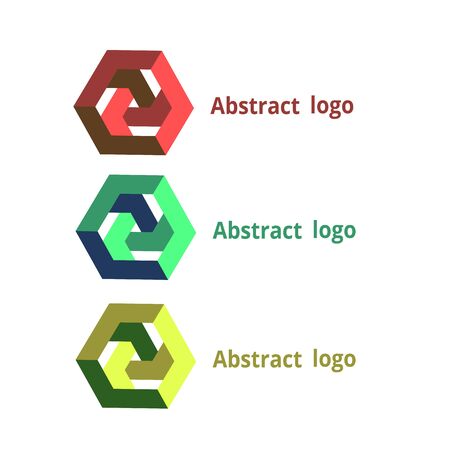 set abstract geometric logo on a white background. Vectorのイラスト素材