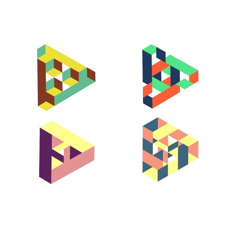 set abstract geometric logo on a white background. Vectorのイラスト素材