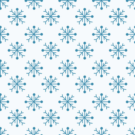 Simple Winter and Christmas seamless pattern with Snowflakes. Vector flat