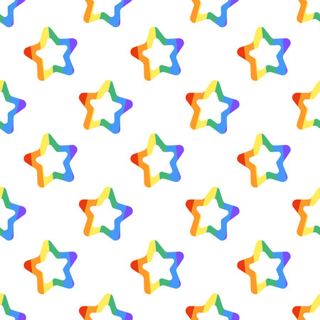 Seamless Pattern with LGBT Rainbow stars. LGBTQ. Symbol of the LGBT pride community. Vector illustration.のイラスト素材