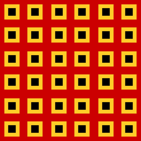 Brutalism abstract vector Pattern with simple geometric shapes square. Red, black and yellow. Flat...
