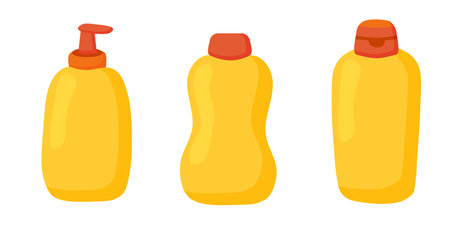 Creams, lotion, mousse Set. Cosmetics collection. Skin care products. Vector illustration.のイラスト素材