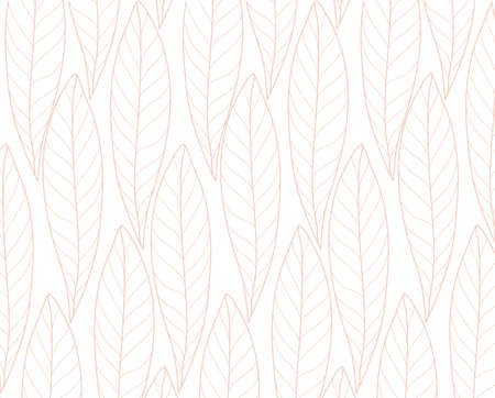 Sameless vector pattern leafs skeleton neutral. Tender simple background natural design. Perfect print for children, baby, fabrics, invitations, printing. Pink, pastel coloursのイラスト素材