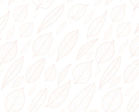 Sameless vector pattern leafs skeleton neutral. Tender simple background natural design. Perfect print for children, baby, fabrics, invitations, printing. Pink, pastel coloursのイラスト素材