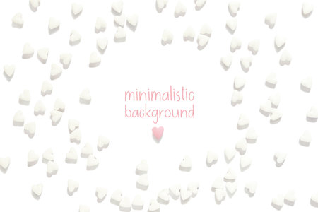 white Heart background realistic 3d vector texture. White pills in shape of heart. Life care symbol medicines, heart-shaped candy. Minimalistic white background. Antibiotic capsule. Coronavirus pillsの写真素材