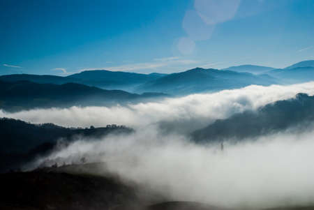 Fog in the hillsの写真素材