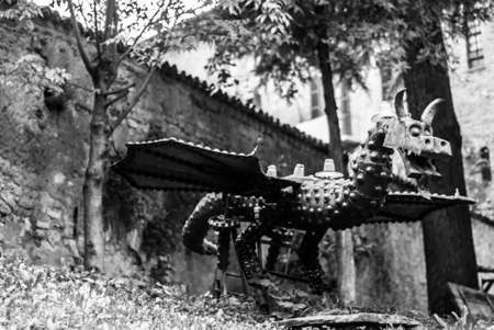 Iron Dragon Black and Whiteの写真素材