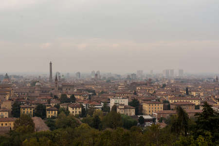 The view of Bologna from San Michele in Boscoの写真素材