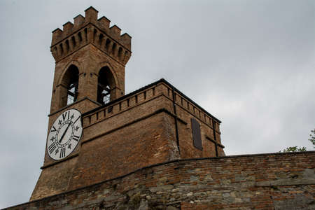 Brisighella, October 08 2016 - View of the Clock Towerのeditorial素材