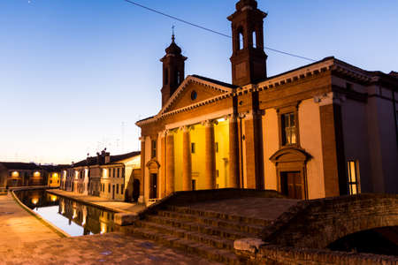 Comacchio, January 3 2017: View of the museum from the Bridge Degli Sibirriのeditorial素材