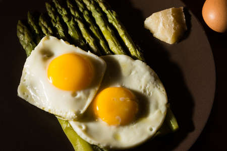 Eggs with asparagusの写真素材