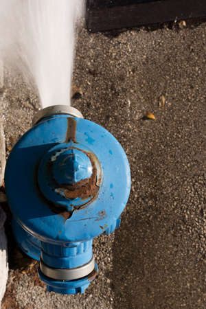 blue fire hydrantの写真素材