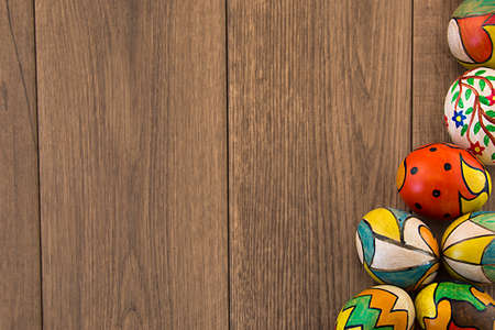 hand painted traditional Easter Eggsの写真素材