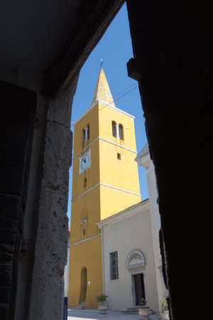 Tower of the church of St. George in Lovran,Croatia