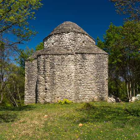 Croatian small chapel on the island of Krkの写真素材
