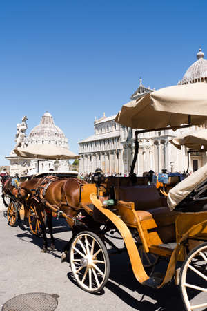 horsedrawn carriage in Pisaの写真素材