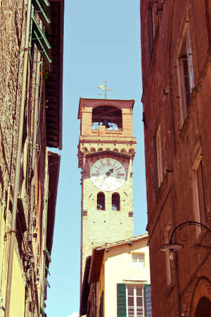 street with historic buildingsLucca  Tuscany Italyの写真素材