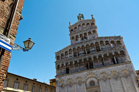 Church of San Michele Lucca landmarkTuscany Italyの写真素材