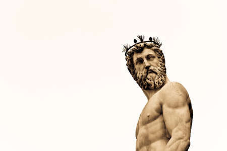 Statue of Neptune as part of the fountain on Piazza della Signoria in Florence