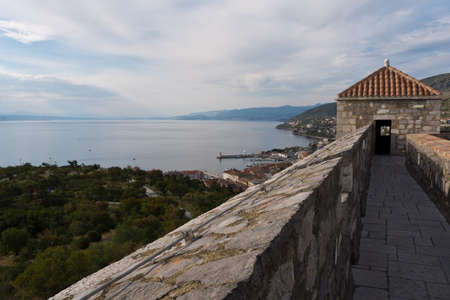 Senja Croatia, cityscape of Senj from Nehaj fortの写真素材
