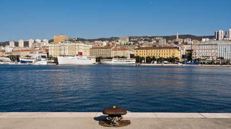 Rijeka, Croatia coast , View at the buildings and portの写真素材