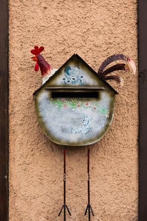 mailbox in the shape of a roosterの写真素材