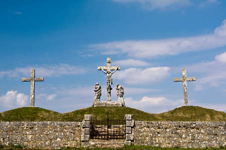 Calvary crucifixion sculpture in Istria, Croatiaの写真素材