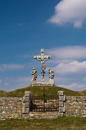Old Calvary crucifixion sculpture in Croatiaの写真素材