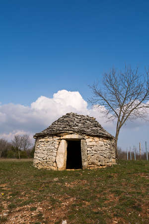 Istrian kazun, Croatian old stone cottageの写真素材