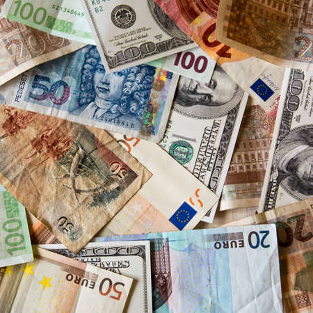 different world banknotesの写真素材